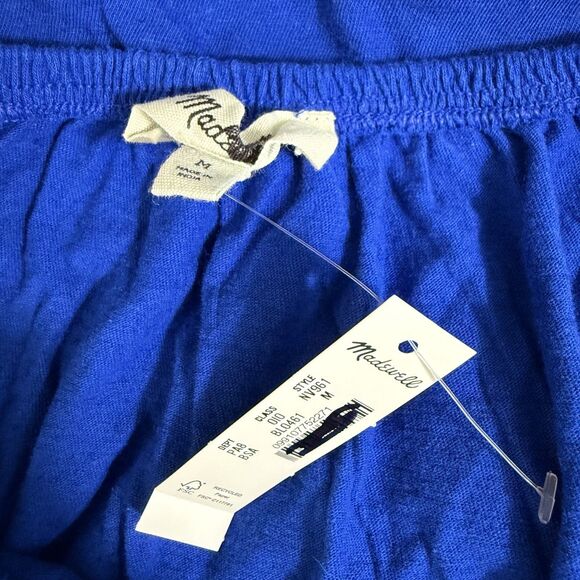 MADEWELL Bubble Tee M Brilliant Sapphire Blue Linen Blend Regular Fit NWT B23 - Picture 4 of 5